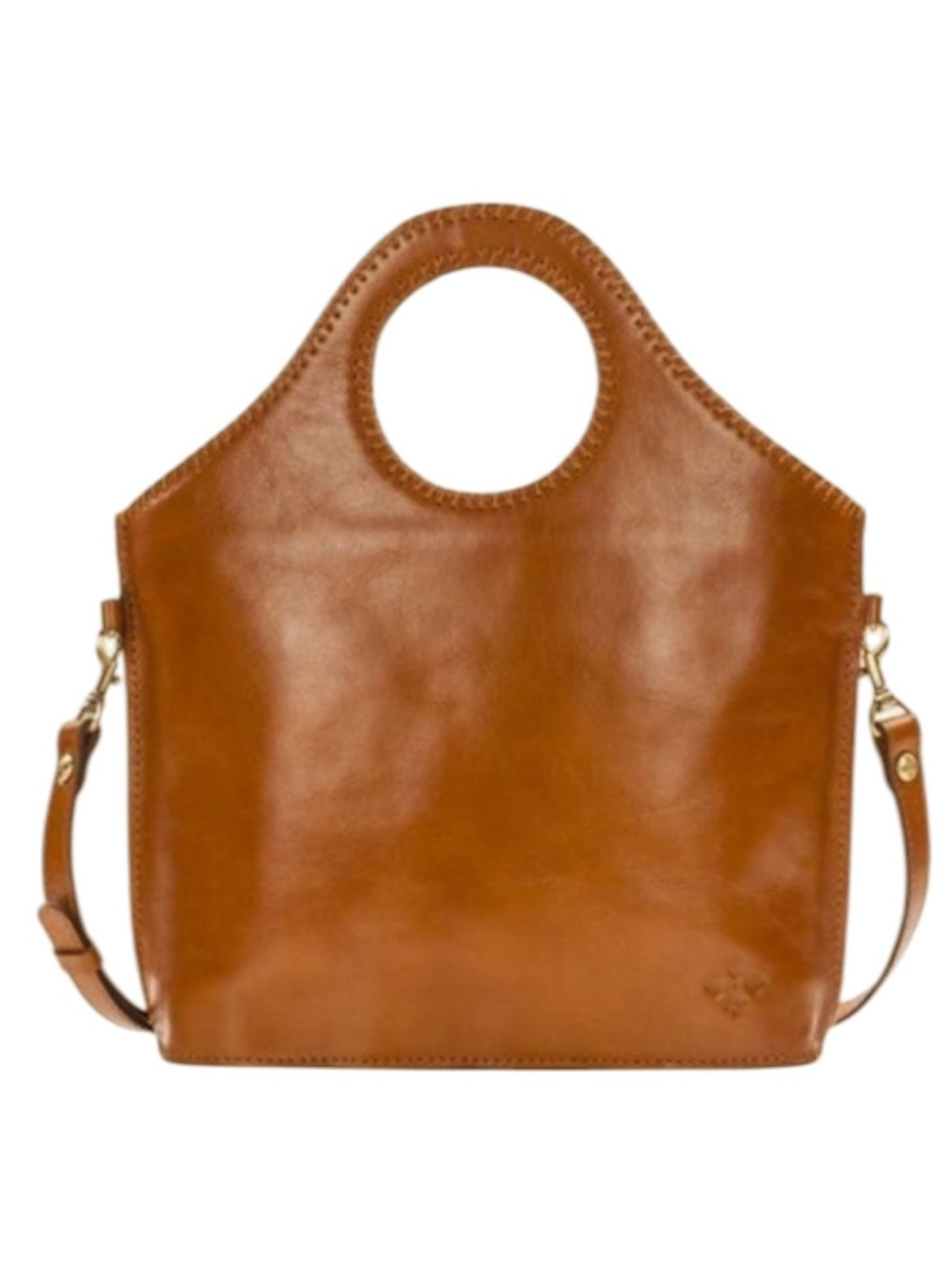 Patricia Nash Tan Leather Moretto The Shopper market tote with crossbody strap